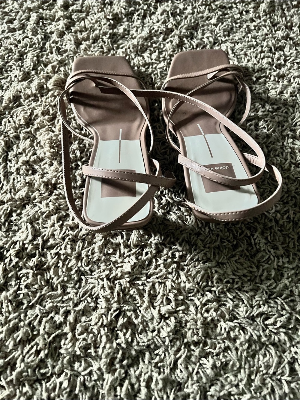Dolce Vita Baylor Nude Blush Strappy Square-Toe Heels